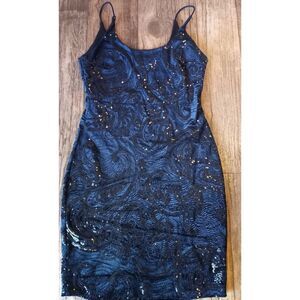 Meek Black Sequin Mini Dress Sz Small Woman's Teen Girl's